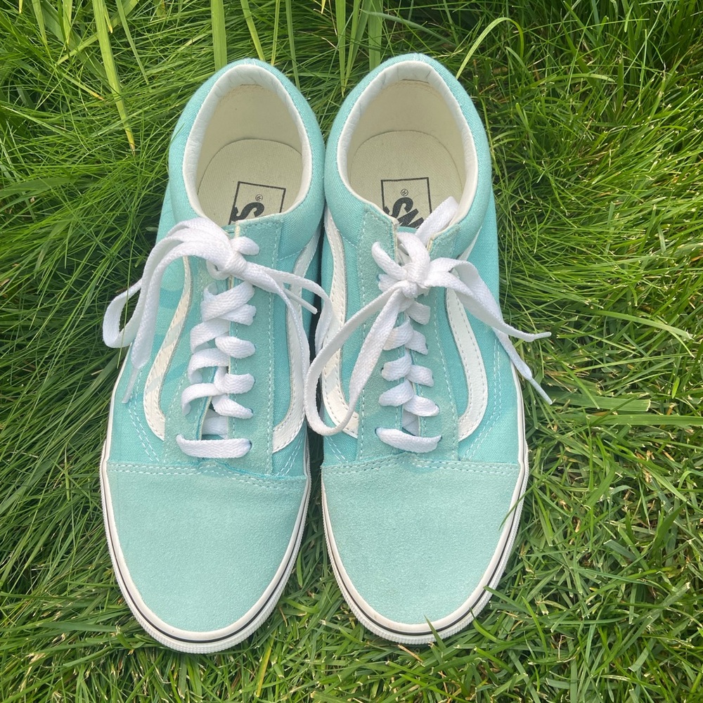 Vans Old Skool low top light blue teal aqua